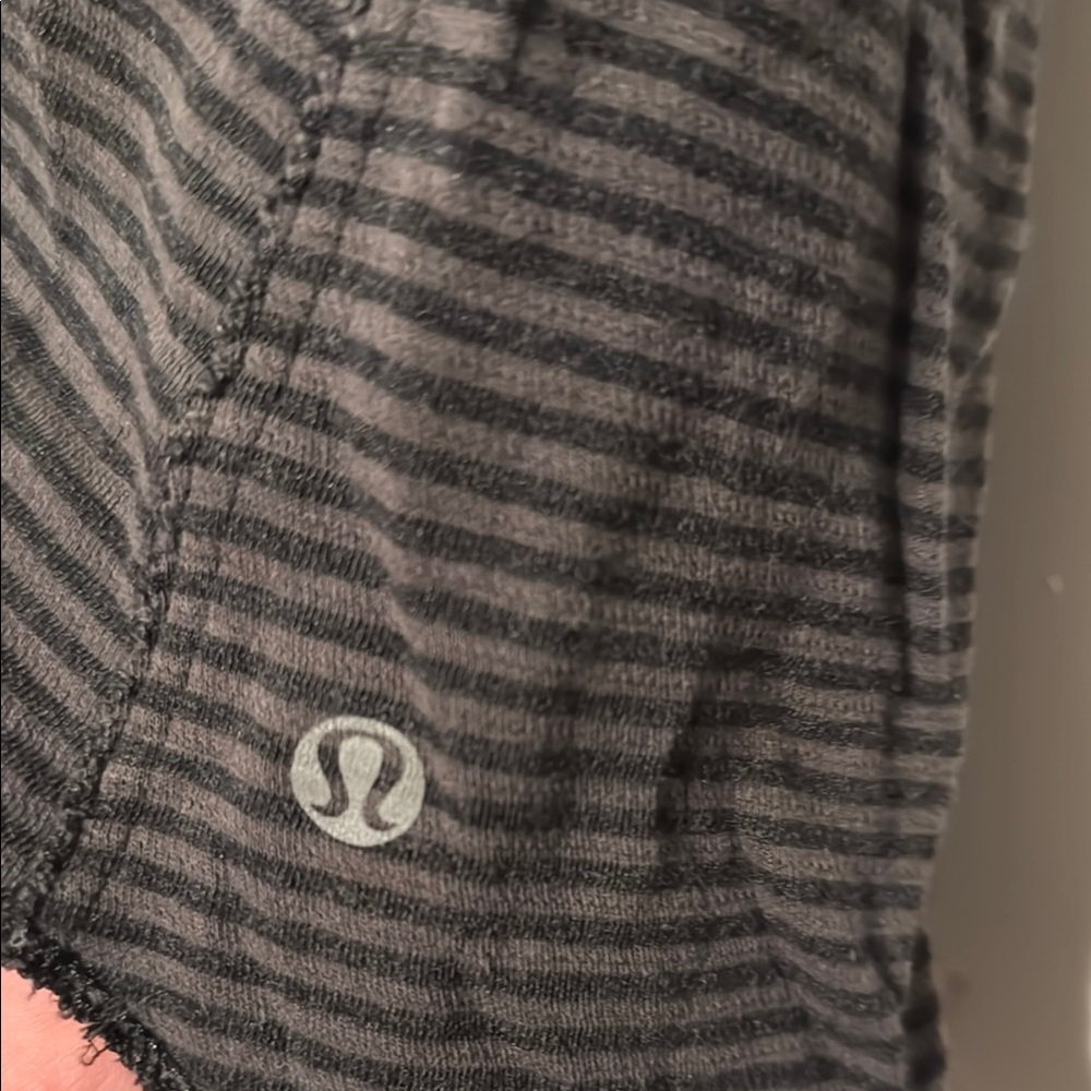 Double-Sided Striped And Solid Charcoal Long Slee… - image 3